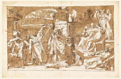 Disegno, Ade; Persefone negli Inferi (offerta a Proserpina), 1820 ca. da Felice Giani