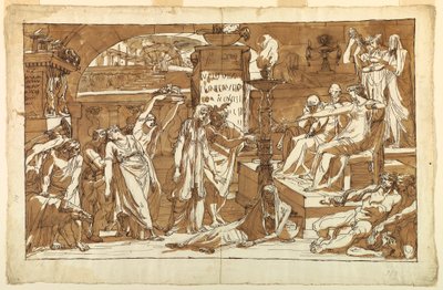 Disegno, Ade; Persefone negli Inferi (offerta a Proserpina), 1820 ca. da Felice Giani