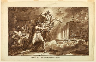 Disegno, Iris incoraggia Priamo a chiedere il corpo di Ettore ad Achille, 1810-20 da Felice Giani