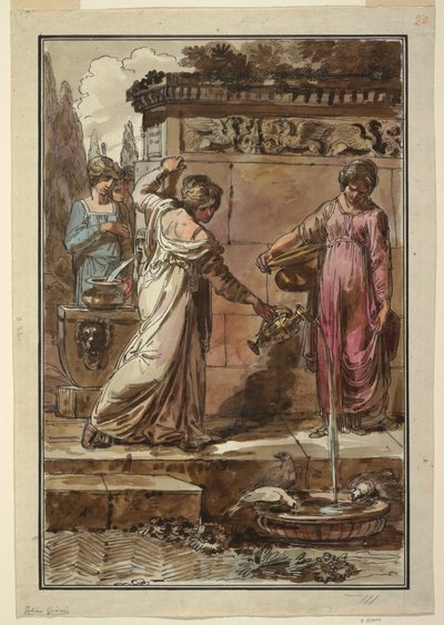 Cinque donne a una fontana da Felice Giani