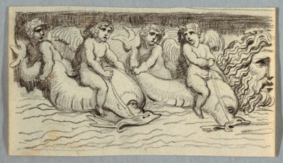 Fregio con delfini e putto da Felice Giani