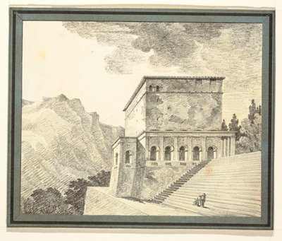 Tempio classico immaginario nelle montagne da Felice Giani