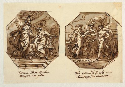 Giunone allatta Ercole, Ebe sposa Ercole con l