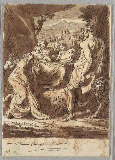 Madonna e il Bambino, San Girolamo, Maria Maddalena e Angeli, dopo Correggio da Felice Giani