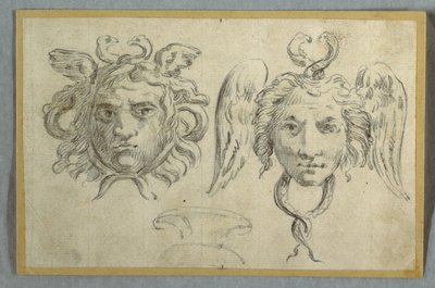 Maschera con due teste; Maschera con due teste di serpente da Felice Giani
