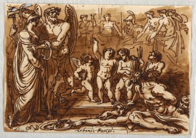 Minerva e un dio alato da Felice Giani