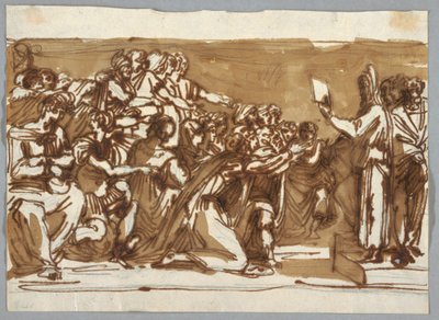 Mosè mostra le tavole della legge agli Israeliti, dopo Perino del Vaga da Felice Giani