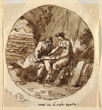 Numa Pompilio ed Egeria, Sala di Numa Pompilio, Palazzo Milzetti, Faenza da Felice Giani