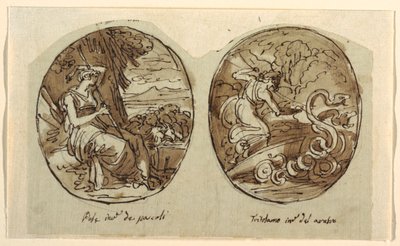 Pales, Triptolemus, decorazione per una volta, Sala dei Legislatori, Palazzo Conti-Sinibaldi da Felice Giani