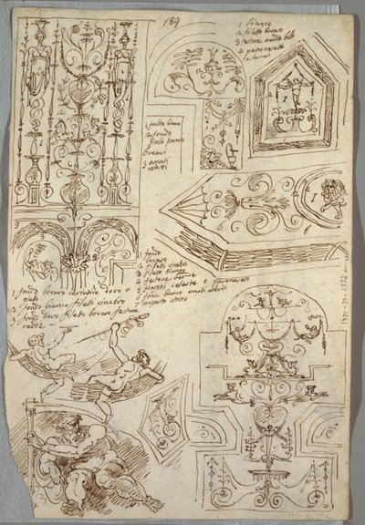 Sei Studi Decorativi; Verso, Studio Anatomico da Felice Giani