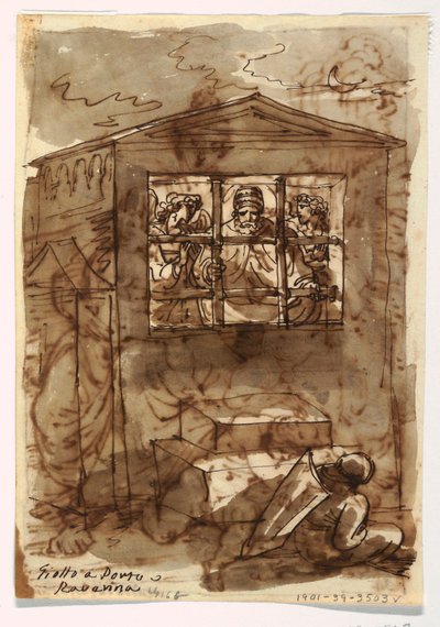 Folio di taccuino, Papa Sisto II e Diacono da Felice Giani