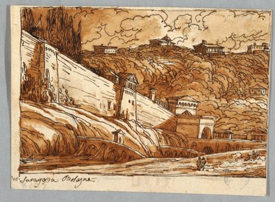 Pagina di taccuino, Folio 57: Studio dopo Porta di Saragossa a Bologna; Verso, dettagli architettonici da Felice Giani