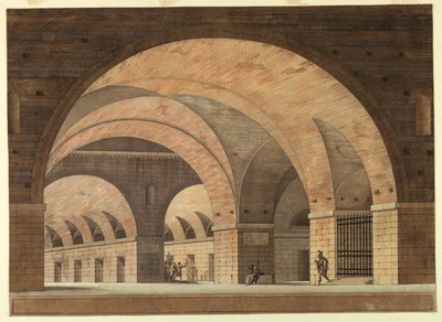 Scenografia, interno di una prigione da Felice Giani