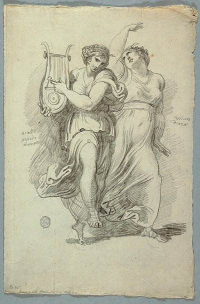 Tersicore, Musa della danza ed Erato, Musa della poesia amorosa da Felice Giani