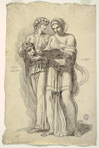 Talia, Musa della Commedia e Calliope, Musa della Poesia Epica da Felice Giani