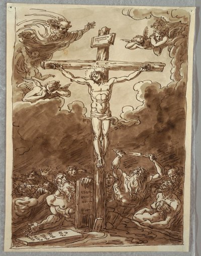 La crocifissione, studio dopo Ludovico Carracci da Felice Giani