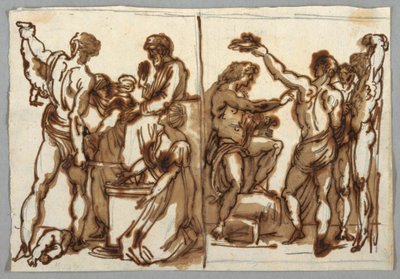 Il giudizio di Salomone; La scuoiatura di Marsia da Felice Giani