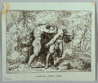 La Lotta tra Ercole e il Dio del Fiume Acheloo da Felice Giani