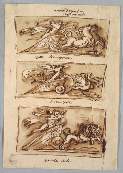 Tre pannelli con cupidi da Felice Giani