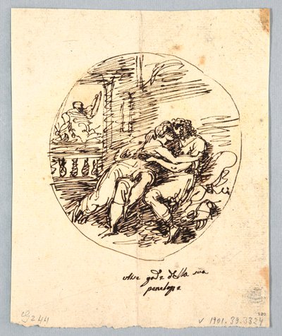Ulisse e Penelope che si abbracciano da Felice Giani