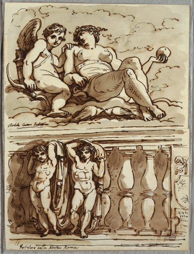 Venere e Cupido, studio dopo Annibale Carracci da Felice Giani