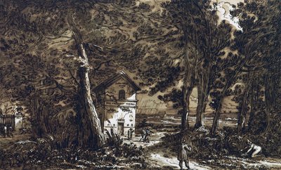 Veduta del parco di Villa Aldini a Montmorency da Felice Giani