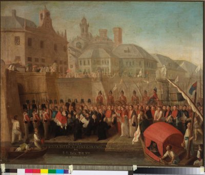 Visita al porto franco di Genova di S.S. Papa Pio VII, c.1818 da Felice Guascone