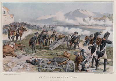 Bonaparte che mira il cannone a Lodi da Felicien baron de Myrbach Rheinfeld