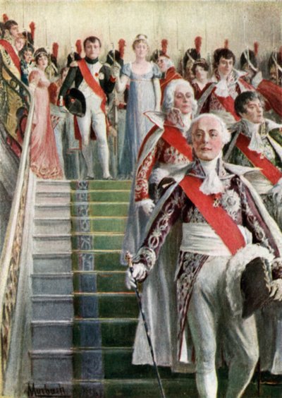 Napoleone e la sua suite partono per la Messa da Felicien baron de Myrbach Rheinfeld