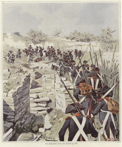 Soldati tra le rovine di Nicopoli da Felicien baron de Myrbach Rheinfeld