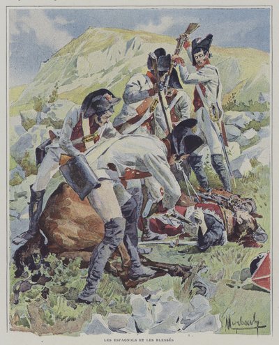 Truppe spagnole che uccidono soldati feriti da Felicien baron de after Myrbach Rheinfeld