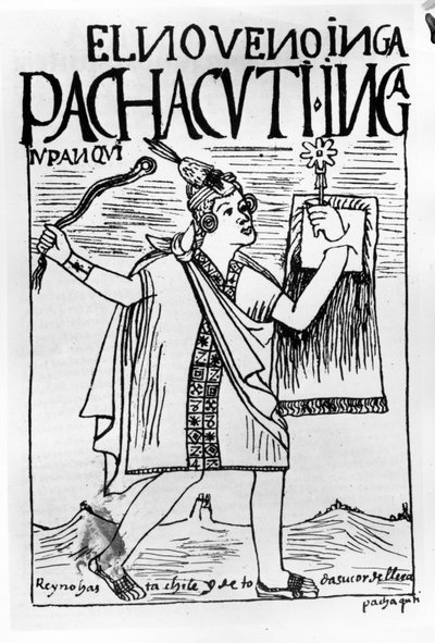 Pachacuti Inca, il nono Sapa Inca da Felipe Huaman Poma de Ayala