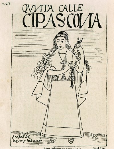 Ritratto di un tessitore (disegno a inchiostro) da Felipe Huaman Poma de Ayala