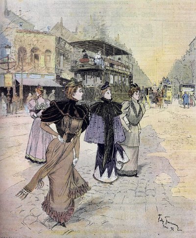 Grandi boulevard di Parigi in aprile da Felix (after) Fournery
