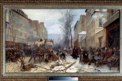 Scena di bombardamento a Parigi da parte degli eserciti prussiani nel gennaio 1871 Guerra del 1870-1871: l