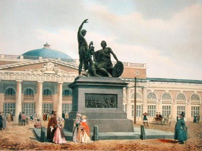 Il Monumento di Minin e Pozharsky a Mosca, 1840 da Felix Benoist