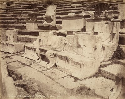 Sedili nel Teatro di Dioniso, Atene da Félix Bonfils