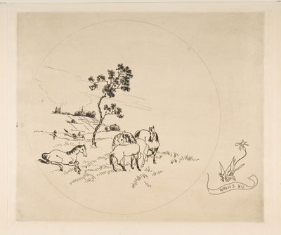 Decorazione per un piatto: Un campo da Felix Bracquemond