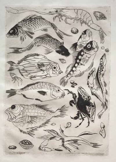 Servizio da tavola (servizio Rousseau): Pesci (n. 24) da Felix Bracquemond