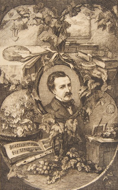 Frontespizio per Les Amis de la Nature di Champfleury, 1859 da Felix Bracquemond