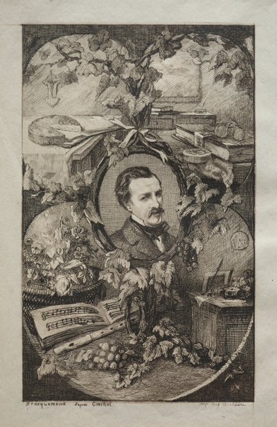 Frontespizio per Nuove Opere di Champfleury, Gli Amici della Natura: Ritratto di Champfleury da Felix Bracquemond