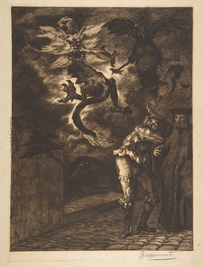 Hors de mon soleil, canailles! Panurge sortant de chez Raminagrobis da Felix Bracquemond