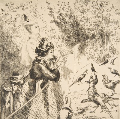 Nel giardino zoologico, ca. 1873 da Felix Bracquemond