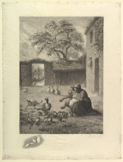La primavera, da un pastello di Millet da Felix Bracquemond