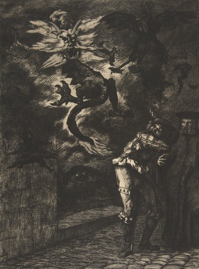 Panurge che esce da casa di Raminagrobis da Felix Bracquemond