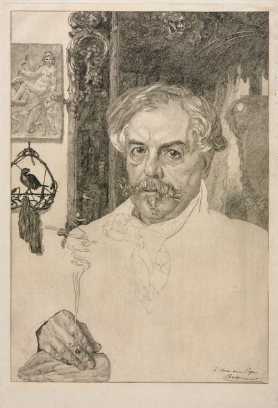 Ritratto di Edmond de Goncourt da Felix Bracquemond