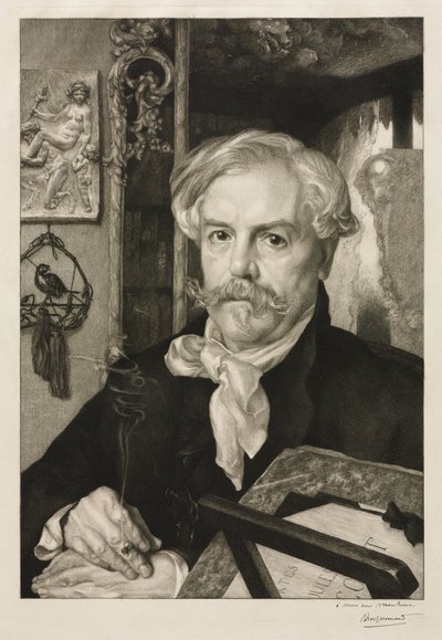 Ritratto di Edmond de Goncourt da Felix Bracquemond