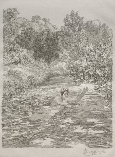 Il bagnante, c. 1860-70 da Felix Bracquemond