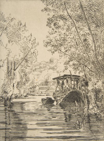 La barca del tintore Bas-Meudon, ca. 1868 da Felix Bracquemond