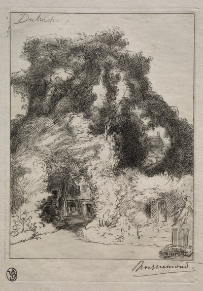 Il giardino della locanda a Dulwich, c. 1870 da Felix Bracquemond